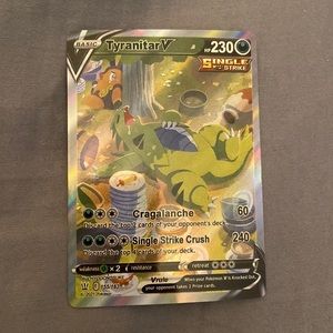 HOLO POKEMON CARD COPY TYRANITAR V SINGLE STRIKE